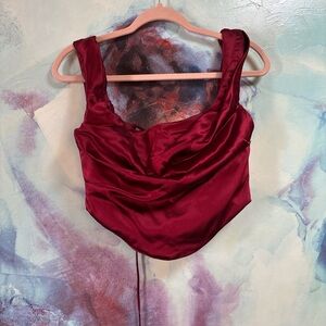 Satin Burgundy Corset